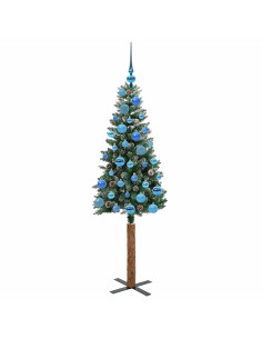 Albero di Natale snodato con 150 LED Verde e Bianco 150 cm