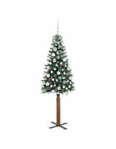Albero di Natale snodato con 300 LED Verde e Bianco 180 cm