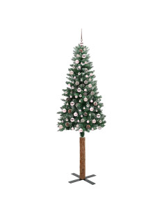 Albero di Natale snodato con 300 LED Verde e Bianco 210 cm