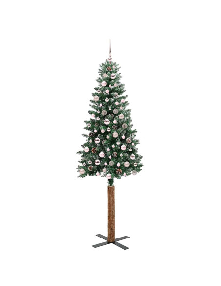 Albero di Natale snodato con 300 LED Verde e Bianco 210 cm