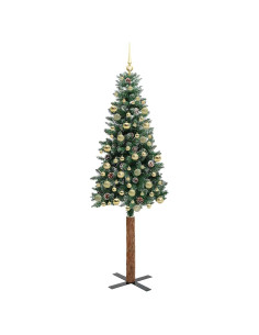 Albero di Natale snodato con 300 LED Verde e Bianco 210 cm