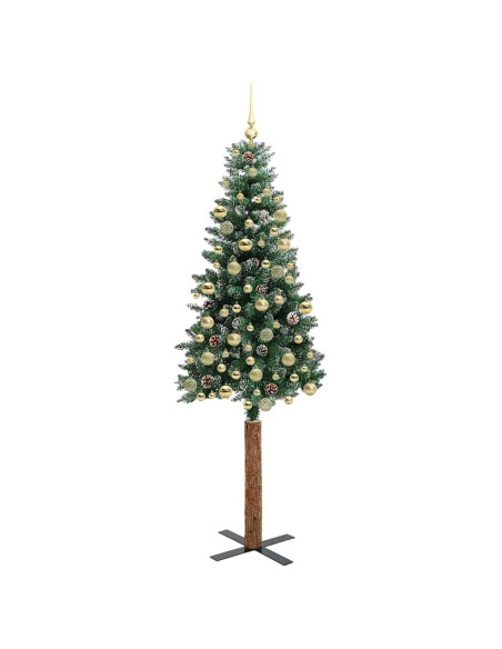 Albero di Natale snodato con 300 LED Verde e Bianco 210 cm