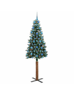 Albero di Natale snodato con 300 LED Verde e Bianco 210 cm