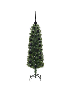 Albero di Natale artificiale with LEDs Verde 120 cm PVC