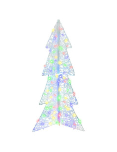 Albero di Natale con 100 LED Multicolore 120 cm Acrilico