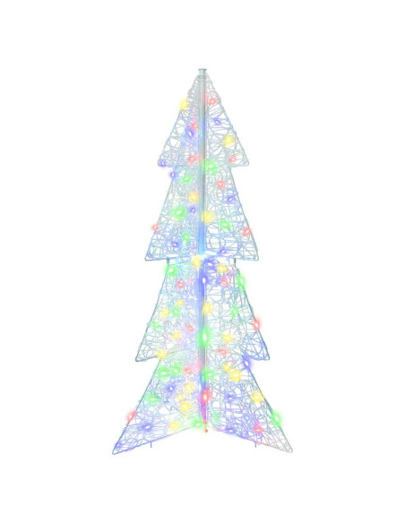 Albero di Natale con 100 LED Multicolore 120 cm Acrilico