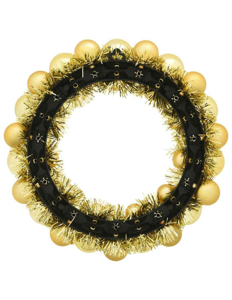 Corone di Palline di Natale 2 pcs Oro 33 x 33 x 7 cm