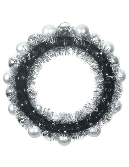 Corone di Palline di Natale 2 pcs Argento 33 x 33 x 7 cm