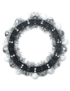 Corone di Palline di Natale 2 pcs Bianco e Argento