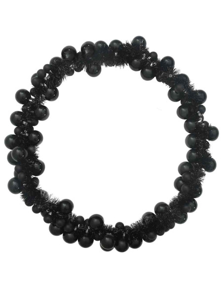 Ghirlanda di Palline di Natale Nero 186 cm Polistirolo