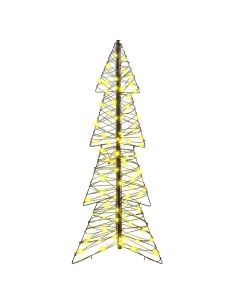 Albero di Natale con 100 LED Bianco caldo 120 cm Rattan