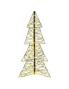 Albero di Natale con 160 LED Bianco caldo 150 cm Rattan