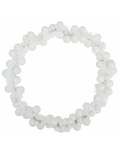 Ghirlanda di Palline di Natale Bianco 186 cm Polistirolo