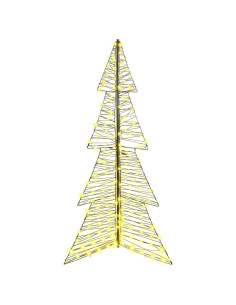 Albero di Natale con 240 LED Bianco caldo 180 cm Rattan