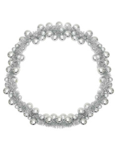 Ghirlanda di Palline di Natale Argento 186 cm Polistirolo