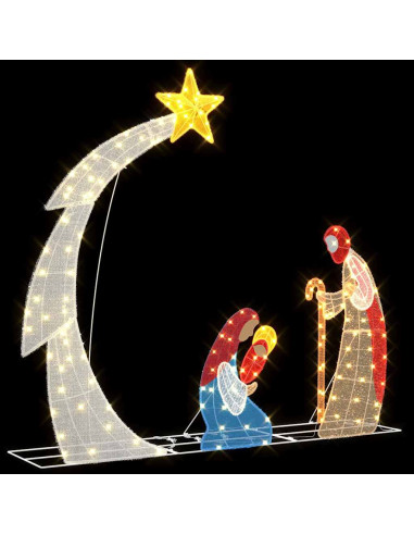 Scena del Presepe Bianco caldo 149 x 32 x 127,5 cm Poliestere
