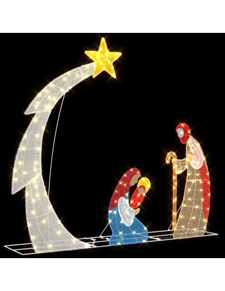 Scena del Presepe Bianco caldo 149 x 32 x 127,5 cm Poliestere