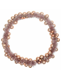 Ghirlanda di Palline di Natale Oro rosa 186 cm Polistirolo