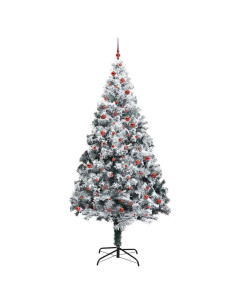 Albero di Natale con luci a corde decorative Bianco 300 cm PVC
