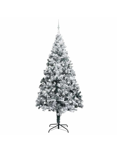 Albero di Natale con luci a corde decorative Bianco 300 cm PVC