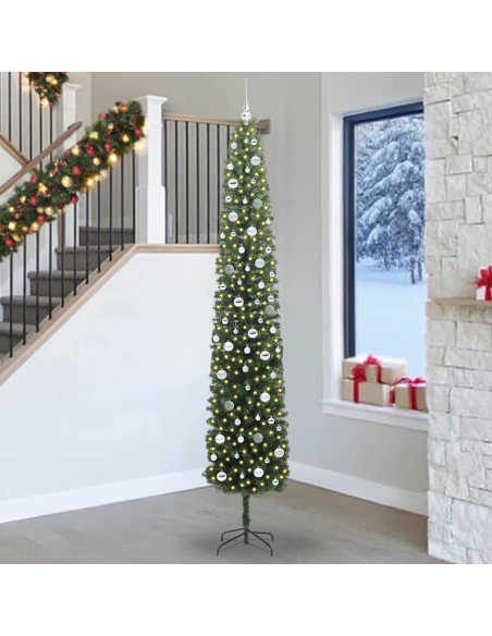 Albero di Natale artificiale with LEDs Verde 270 cm PVC