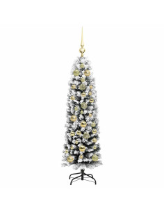 Albero di Natale artificiale Verde e bianco 150 cm PVC