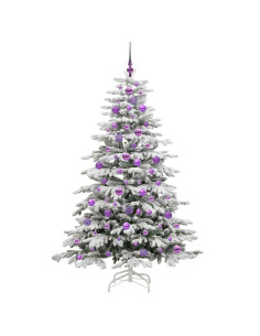 Albero di Natale Artificiale con Rami Pieghevoli Bianco 180 cm