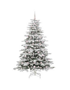 Albero di Natale Artificiale con Rami Pieghevoli Bianco 210 cm