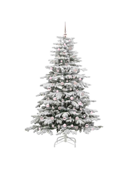 Albero di Natale Artificiale con Rami Pieghevoli Bianco 210 cm