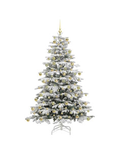 Albero di Natale Artificiale con Rami Pieghevoli Bianco 210 cm