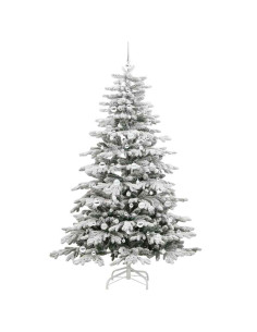Albero di Natale Artificiale con Rami Pieghevoli Bianco 210 cm