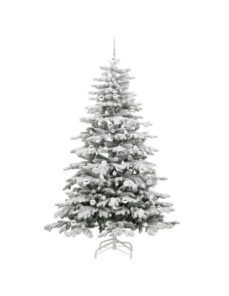 Albero di Natale Artificiale con Rami Pieghevoli Bianco 210 cm