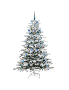 Albero di Natale Artificiale con Rami Pieghevoli Bianco 210 cm