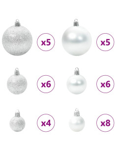 Albero di Natale artificiale Verde e bianco 150 cm PVC