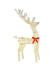 Famiglia di Renne 3 pcs Bianco caldo 128 cm PET