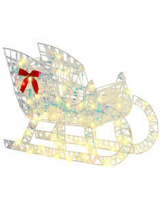 Slitta trainata da renna Bianco caldo 120 cm 55 cm PET