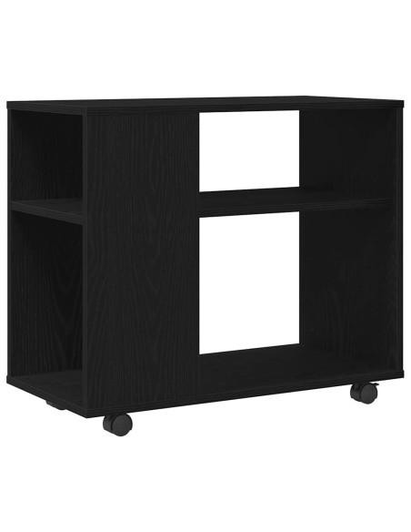 Tavolino laterale in rovere nero 70x35x60 cm in legno ingegnerizzato
