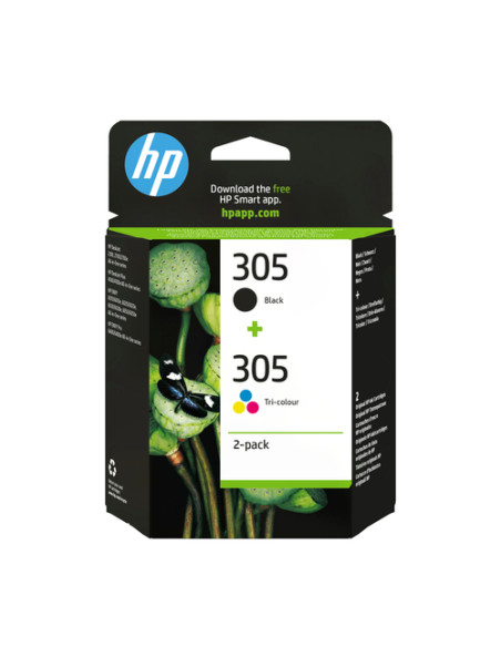 HP Confezione da 2 cartucce di inchiostro originale 305 in Tri-color/ nero