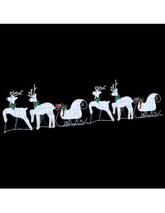 Renne LED 7 pcs Argento Tessuto