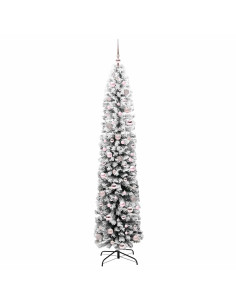 Albero di Natale artificiale Verde e bianco 210 cm PVC