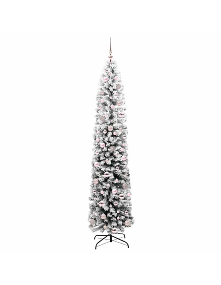 Albero di Natale artificiale Verde e bianco 210 cm PVC