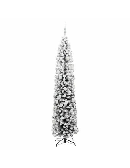 Albero di Natale artificiale Verde e bianco 210 cm PVC