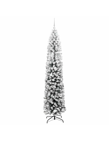 Albero di Natale artificiale Verde e bianco 210 cm PVC