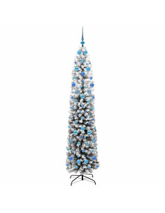 Albero di Natale artificiale Verde e bianco 210 cm PVC