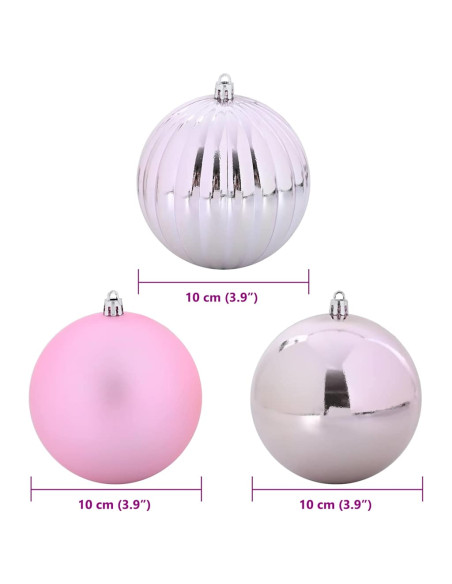 Set di Palle di Natale 15 pcs Rosa