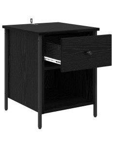 Armadio da Notte Rovere nero 40 x 42 x 50 cm Legno multistrato