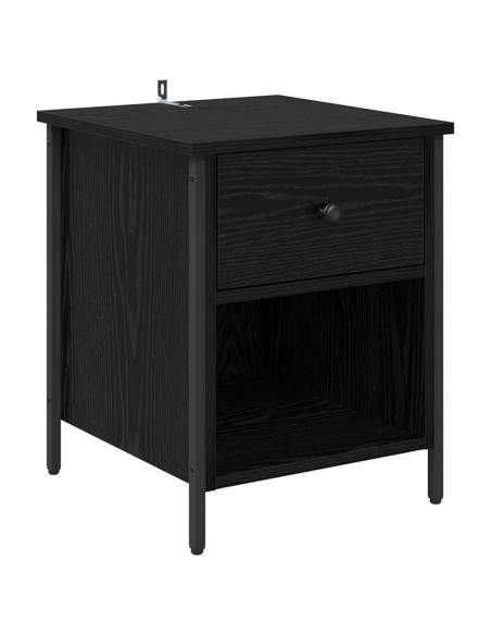 Armadio da Notte con cassetto 2 pcs Rovere nero 40 x 42 x 50 cm