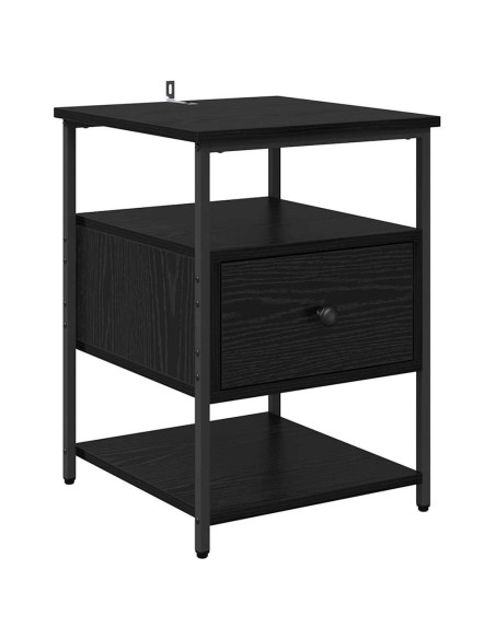 Armadio da Notte con cassetto 2 pcs Rovere nero 40 x 42 x 56 cm