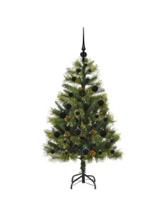 Albero di Natale artificiale pieghevole con coni Verde 120 cm
