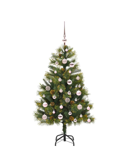Albero di Natale artificiale pieghevole con coni Verde 120 cm